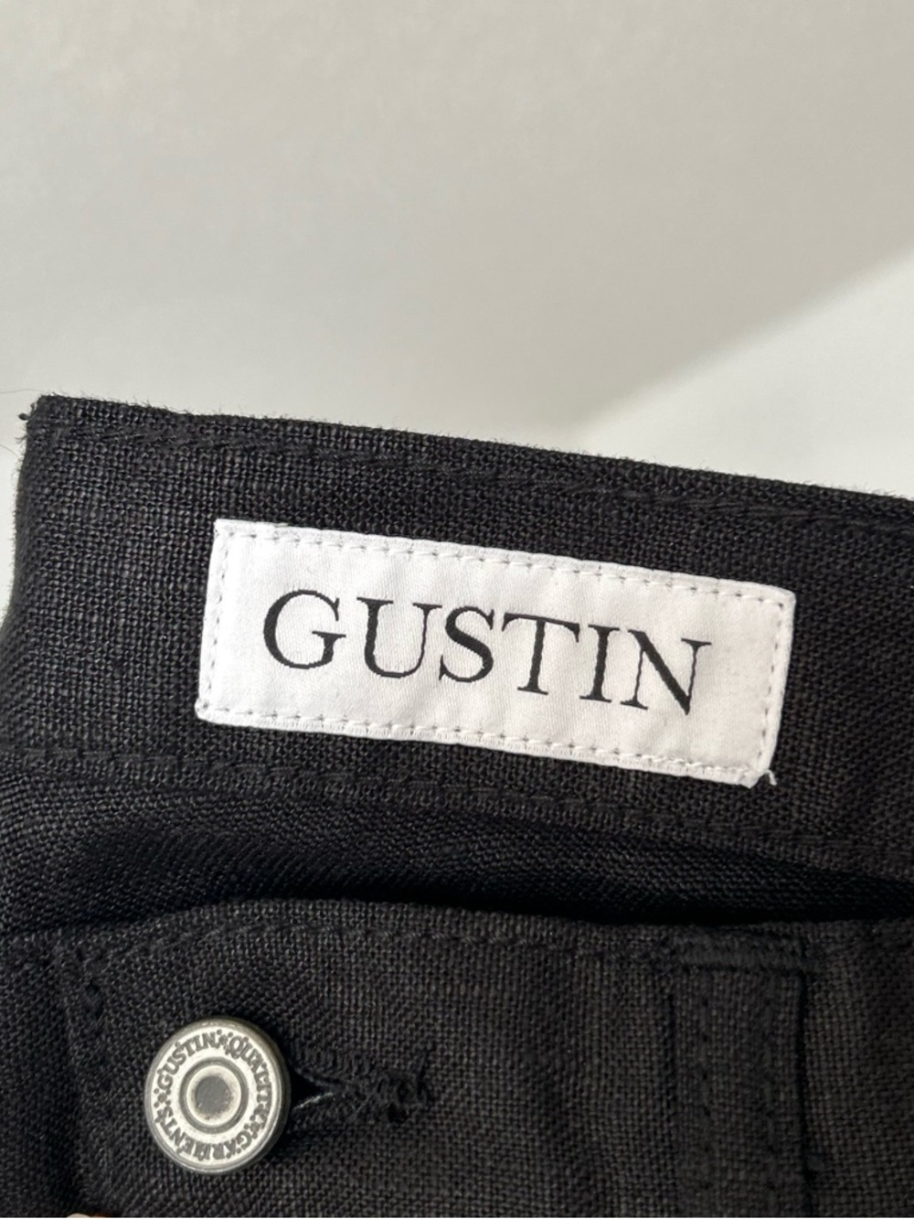 Gustin Straight Linen Pants Black 36 - Picture 6 of 8